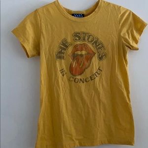 2005 Junk Food Rolling Stones Yellow Graphic Tee